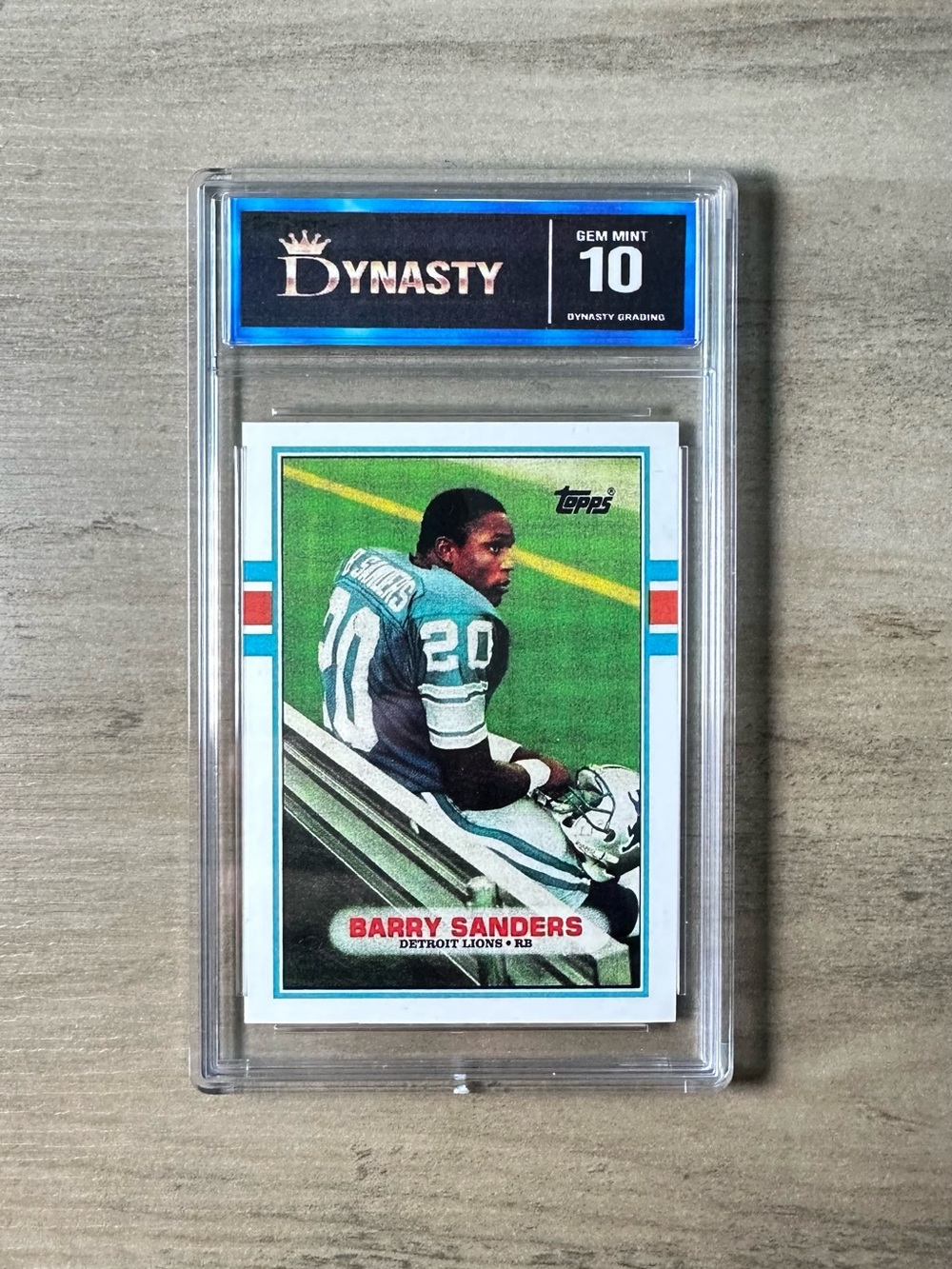Barry Sanders Rookie Gem Mint 10 1989 Topps #83T Gem Mint 10 Novelty Card.